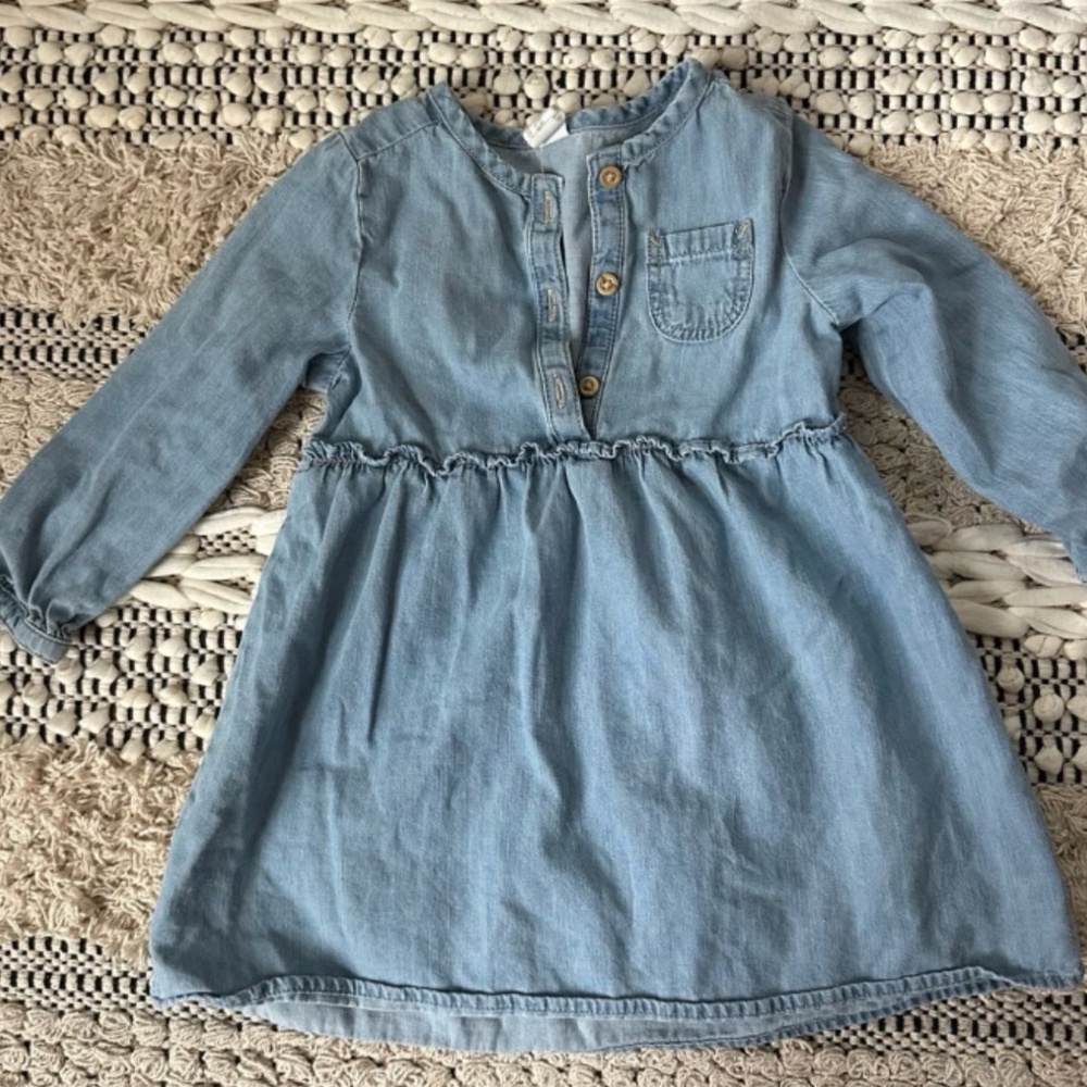 H&M 12 -18 month girls denim shirt dress